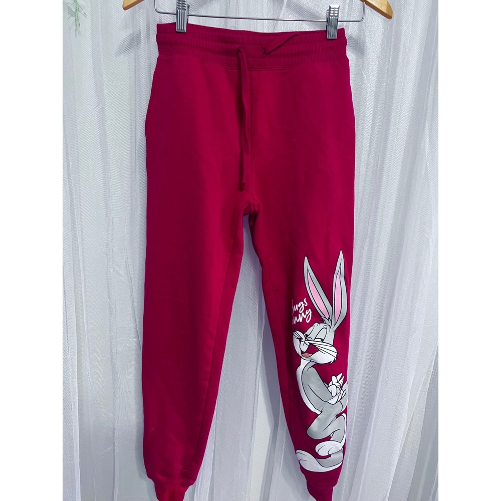 Looney Tunes Bugs Bunny Joggers‎ Sweatpants Women's XS  Red